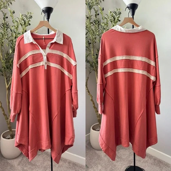 New Free People Blair Sweatshirt Oversized Long Slouchy Pullover - Picture 2 of 7